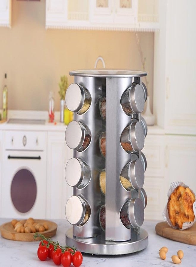 Delavala 16 Jar - Revolving Spice Tower/spice rack set for kitchen/kitchen storage organizer/masala container for kitchen/seasoning container set/stainless steel containers/kitchen accessories items - Image 1